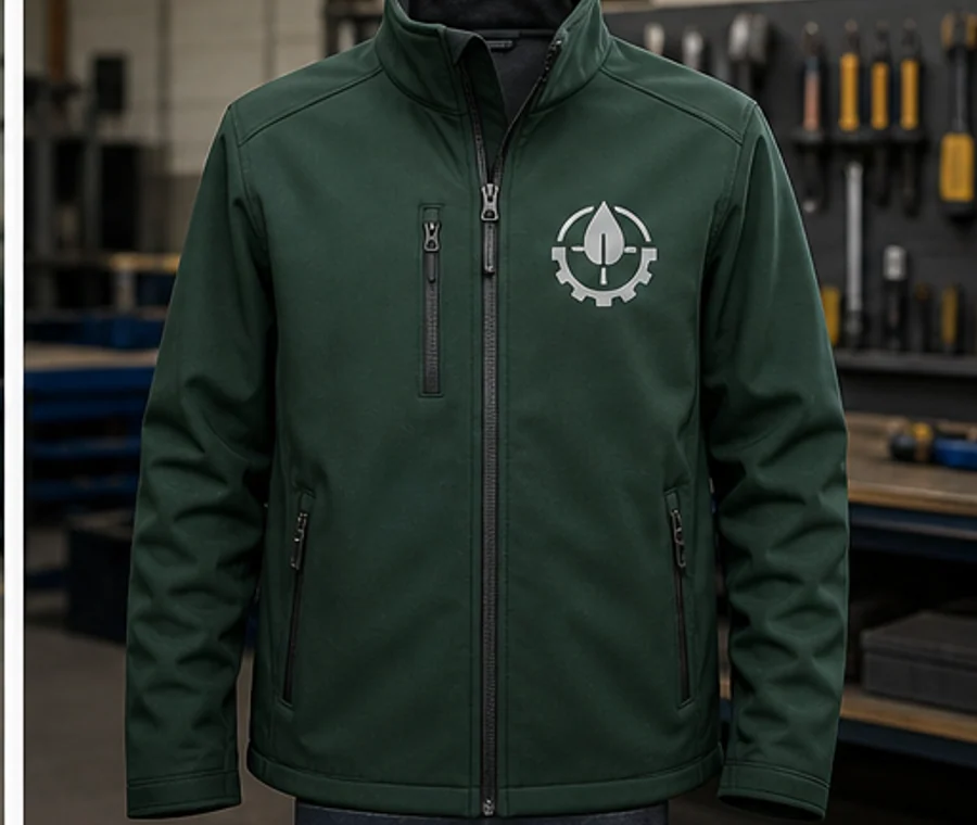 Softshell mont göğüs baskısı için Afri DTF Baskı örnek uygulaması